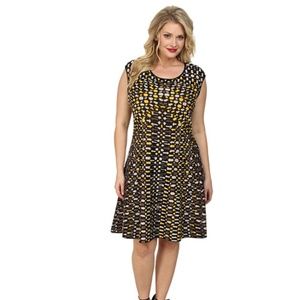 ✨ HP ✨ NIC + ZOE Jagged Dot Fit Flare Dress PLUS